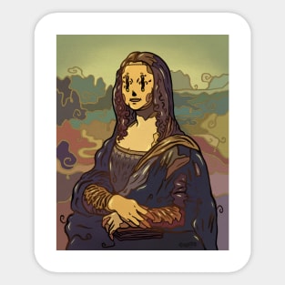 Wiggly Mona Lisa Sticker